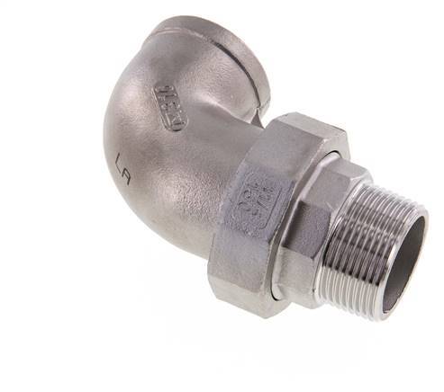 90 Grad abgewinkeltes Verbindungsstück 1 1/4'' Außengewinde R x Innengewinde Rp Edelstahl konische Dichtung 16bar (224.8psi)
