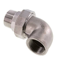 90 Grad abgewinkeltes Verbindungsstück 1 1/4'' Außengewinde R x Innengewinde Rp Edelstahl konische Dichtung 16bar (224.8psi)