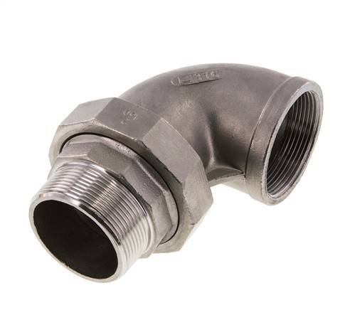 90 Grad abgewinkeltes Verbindungsstück 2'' Male R x Female Rp Edelstahl konische Dichtung 16bar (224.8psi)