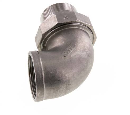 90 Grad abgewinkeltes Verbindungsstück 2'' Male R x Female Rp Edelstahl konische Dichtung 16bar (224.8psi)