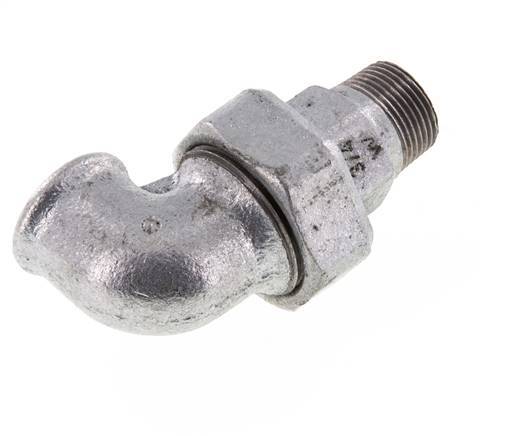 90 Grad abgewinkelter Anschluss 3/4'' Außengewinde R x Innengewinde Rp Gusseisen Konische Dichtung 25bar (351.25psi)