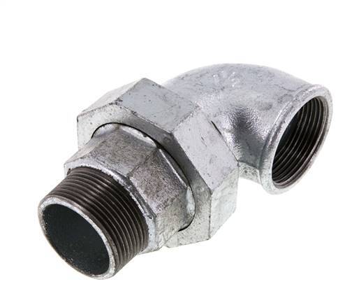 90Grad Winkelverschraubung 1 1/2'' Männlich R x Weiblich Rp Gusseisen Flachdichtung Centellen 25bar (351.25psi)