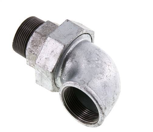 90Grad Winkelverschraubung 1 1/2'' Männlich R x Weiblich Rp Gusseisen Flachdichtung Centellen 25bar (351.25psi)