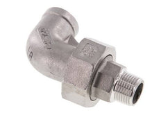 90 Grad abgewinkelter Verschraubungsanschluss 3/8'' Außengewinde R x Innengewinde Rp Edelstahl Flachdichtung PTFE 16bar (224.8psi)