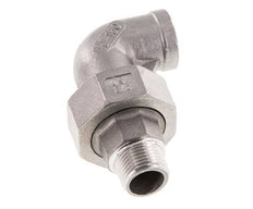 90 Grad abgewinkelter Verschraubungsanschluss 3/8'' Außengewinde R x Innengewinde Rp Edelstahl Flachdichtung PTFE 16bar (224.8psi)