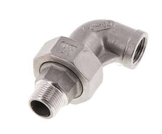 90 Grad abgewinkelter Verschraubungsanschluss 3/8'' Außengewinde R x Innengewinde Rp Edelstahl Flachdichtung PTFE 16bar (224.8psi)