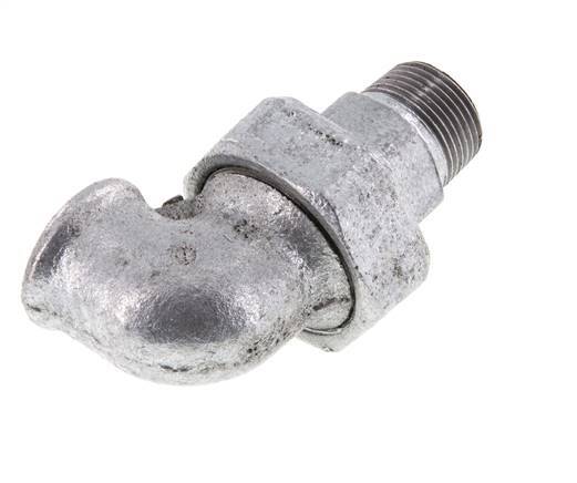 90 Grad abgewinkelter Verschraubungsstutzen 3/4'' Außengewinde R x Innengewinde Rp Gusseisen Flachdichtung Centellen 25bar (351.25psi)