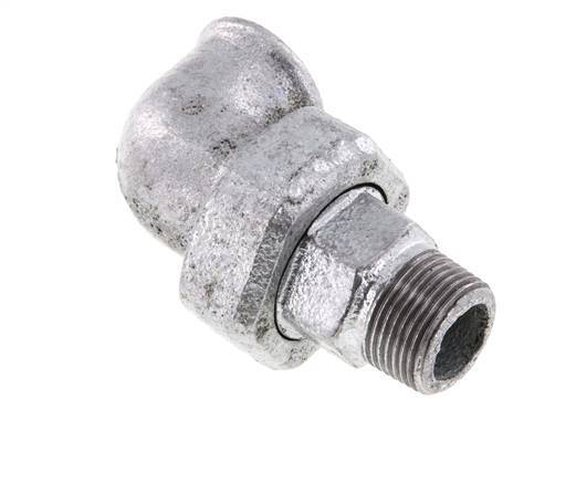 90 Grad abgewinkelter Verschraubungsstutzen 3/4'' Außengewinde R x Innengewinde Rp Gusseisen Flachdichtung Centellen 25bar (351.25psi)