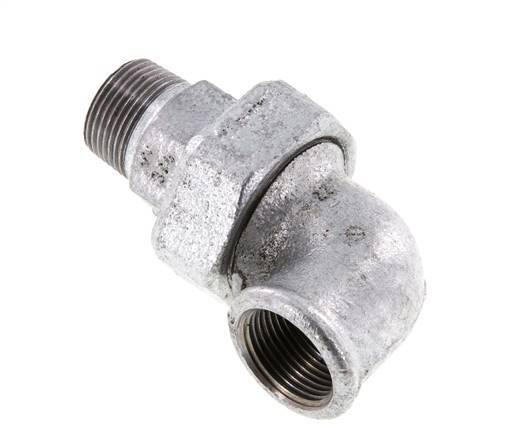 90 Grad abgewinkelter Verschraubungsstutzen 3/4'' Außengewinde R x Innengewinde Rp Gusseisen Flachdichtung Centellen 25bar (351.25psi)