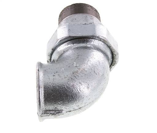 90 Grad abgewinkelter Verschraubungsanschluss 2'' Male R x Female Rp Cast Iron Flat Seal Centellen 25bar (351.25psi)