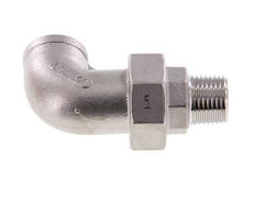 90 Grad abgewinkelter Verschraubungsstutzen 1/2'' Außengewinde R x Innengewinde Rp Edelstahl Flachdichtung PTFE 16bar (224.8psi)