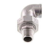 90 Grad abgewinkelter Verschraubungsstutzen 1/2'' Außengewinde R x Innengewinde Rp Edelstahl Flachdichtung PTFE 16bar (224.8psi)