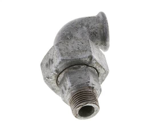 90 Grad abgewinkelte Verschraubung 3/8'' Male R x Female Rp Cast Iron Flat Seal Centellen 25bar (351.25psi)