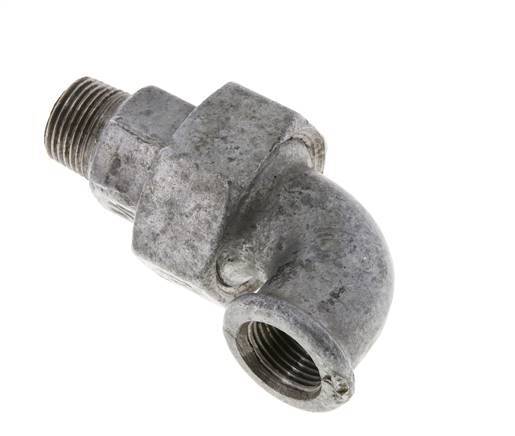 90 Grad abgewinkelte Verschraubung 3/8'' Male R x Female Rp Cast Iron Flat Seal Centellen 25bar (351.25psi)