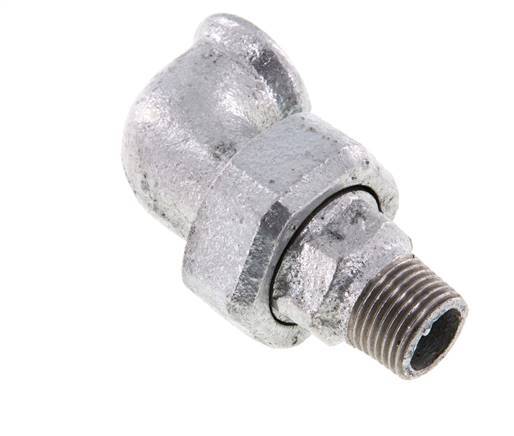 90 Grad abgewinkelter Verschraubungsanschluss 1/2'' Male R x Female Rp Cast Iron Flat Seal Centellen 25bar (351.25psi)