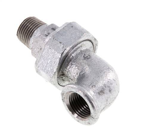 90 Grad abgewinkelter Verschraubungsanschluss 1/2'' Male R x Female Rp Cast Iron Flat Seal Centellen 25bar (351.25psi)