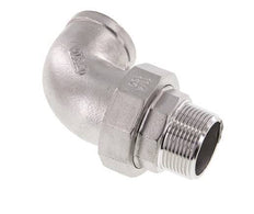 90 Grad abgewinkelter Verschraubungsstutzen 1 1/2'' Außengewinde R x Innengewinde Rp Edelstahl Flachdichtung PTFE 16bar (224.8psi)