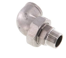 90 Grad abgewinkelter Verschraubungsstutzen 3/4'' Außengewinde R x Innengewinde Rp Edelstahl Flachdichtung PTFE 16bar (224.8psi)