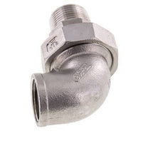 90 Grad abgewinkelter Verschraubungsstutzen 3/4'' Außengewinde R x Innengewinde Rp Edelstahl Flachdichtung PTFE 16bar (224.8psi)