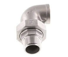 90 Grad abgewinkelter Verschraubungsanschluss 1'' Außengewinde R x Innengewinde Rp Edelstahl Flachdichtung PTFE 16bar (224.8psi)