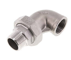 90 Grad abgewinkelter Verschraubungsanschluss 1'' Außengewinde R x Innengewinde Rp Edelstahl Flachdichtung PTFE 16bar (224.8psi)