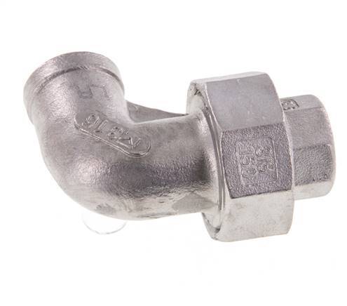90-Grad-Verschraubung Rp3/8'' Innengewinde Edelstahl konische Dichtung 16bar (224.8psi)