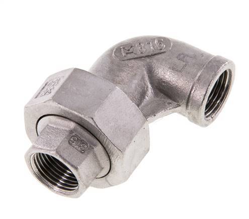 90-Grad-Verschraubung Rp3/8'' Innengewinde Edelstahl konische Dichtung 16bar (224.8psi)