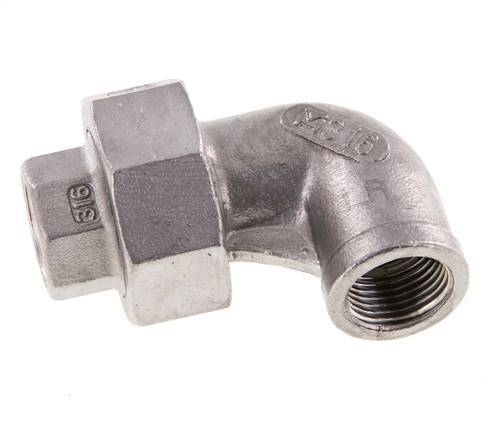 90-Grad-Verschraubung Rp3/8'' Innengewinde Edelstahl konische Dichtung 16bar (224.8psi)