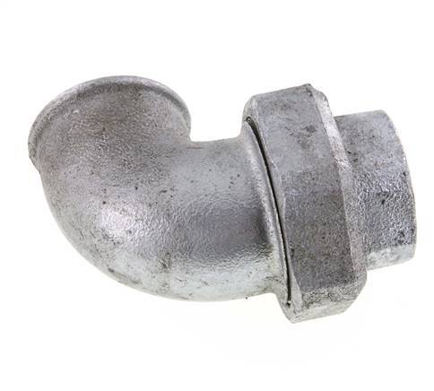 90-Grad-Verschraubung Rp1 1/2'' Innengewinde Gusseisen Konische Dichtung 25bar (351.25psi)