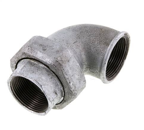 90-Grad-Verschraubung Rp1 1/2'' Innengewinde Gusseisen Konische Dichtung 25bar (351.25psi)