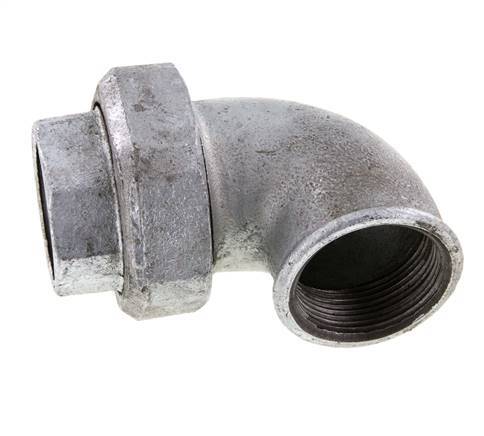 90-Grad-Verschraubung Rp1 1/2'' Innengewinde Gusseisen Konische Dichtung 25bar (351.25psi)