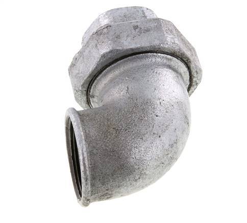 90-Grad-Verschraubung Rp1 1/2'' Innengewinde Gusseisen Konische Dichtung 25bar (351.25psi)