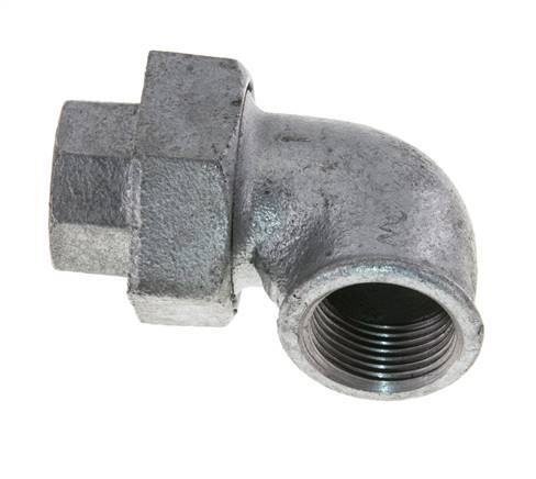 90Grad abgewinkelter Verschraubungsanschluss Rp1'' Weiblich Gusseisen Flachdichtung Centellen 25bar (351.25psi)