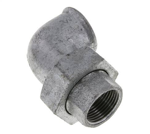 90Grad abgewinkelter Verschraubungsanschluss Rp1'' Weiblich Gusseisen Flachdichtung Centellen 25bar (351.25psi)