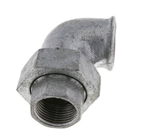 90Grad abgewinkelter Verschraubungsanschluss Rp1'' Weiblich Gusseisen Flachdichtung Centellen 25bar (351.25psi)