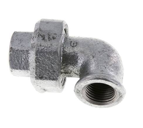 90Grad Winkelverschraubung Rp1/2'' Weiblich Gusseisen Flachdichtung Centellen 25bar (351.25psi)