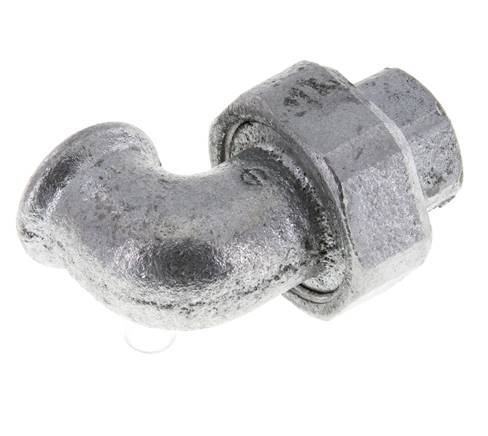 90Grad Winkelverschraubung Rp1/2'' Weiblich Gusseisen Flachdichtung Centellen 25bar (351.25psi)