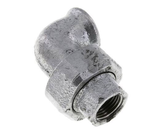 90Grad Winkelverschraubung Rp1/2'' Weiblich Gusseisen Flachdichtung Centellen 25bar (351.25psi)