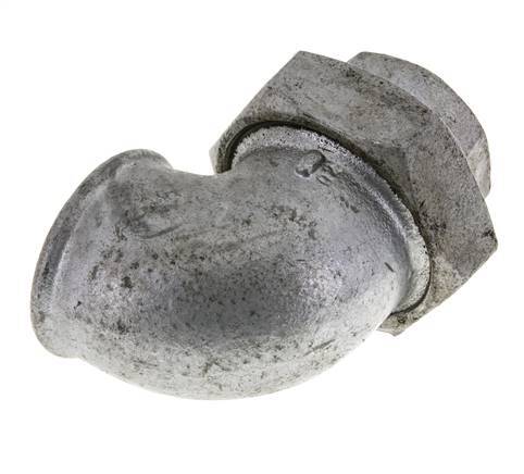 90Grad abgewinkelter Verschraubungsanschluss Rp2'' Weiblich Gusseisen Flachdichtung Centellen 25bar (351.25psi)
