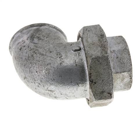 90Grad abgewinkelter Verschraubungsanschluss Rp2'' Weiblich Gusseisen Flachdichtung Centellen 25bar (351.25psi)