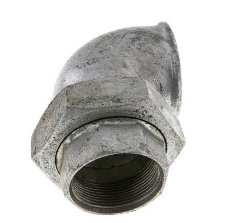 90Grad abgewinkelter Verschraubungsanschluss Rp2'' Weiblich Gusseisen Flachdichtung Centellen 25bar (351.25psi)