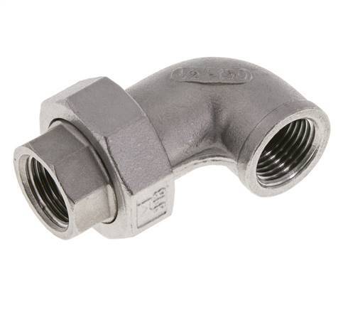 90Grad abgewinkelter Verschraubungsanschluss Rp1/2'' Weiblich Edelstahl Flachdichtung PTFE 16bar (224.8psi)