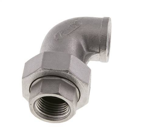 90Grad abgewinkelter Verschraubungsanschluss Rp1/2'' Weiblich Edelstahl Flachdichtung PTFE 16bar (224.8psi)