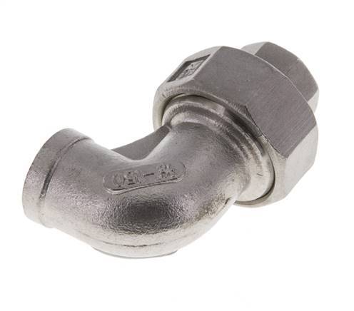 90Grad abgewinkelter Verschraubungsanschluss Rp3/8'' Innengewinde Edelstahl Flachdichtung PTFE 16bar (224.8psi)