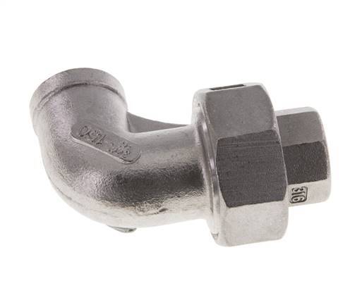 90Grad abgewinkelter Verschraubungsanschluss Rp3/8'' Innengewinde Edelstahl Flachdichtung PTFE 16bar (224.8psi)
