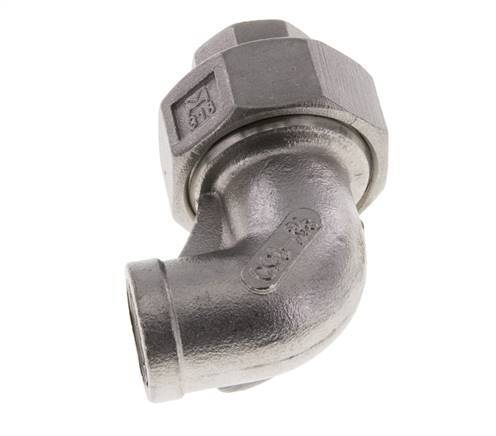 90Grad abgewinkelter Verschraubungsanschluss Rp3/8'' Innengewinde Edelstahl Flachdichtung PTFE 16bar (224.8psi)