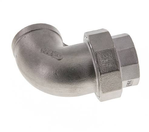 90Grad abgewinkelter Verschraubungsanschluss Rp1 1/4'' Female Edelstahl Flachdichtung PTFE 16bar (224.8psi)