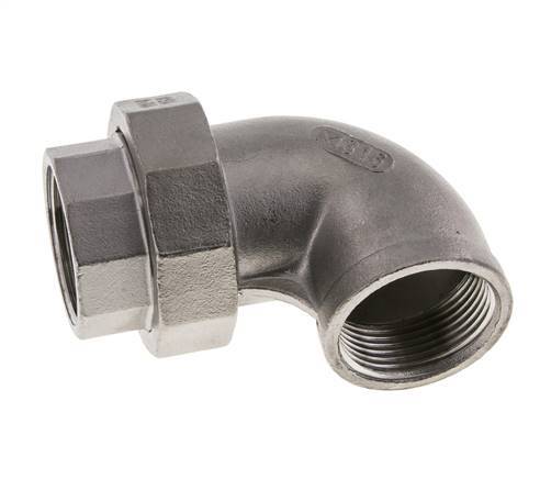 90Grad abgewinkelter Verschraubungsanschluss Rp1 1/4'' Female Edelstahl Flachdichtung PTFE 16bar (224.8psi)