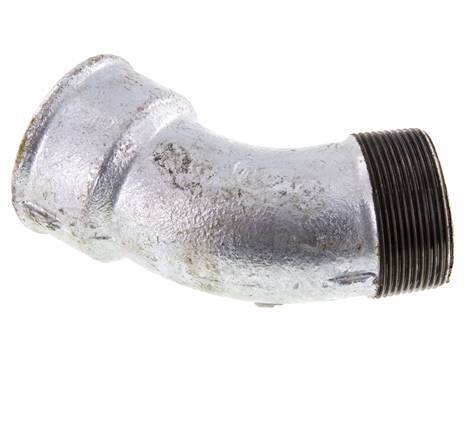 Winkelverschraubung 45° R2'' Außengewinde x Rp2'' Innengewinde Gusseisen 25bar (351.25psi)