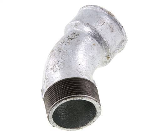 Winkelverschraubung 45° R2'' Außengewinde x Rp2'' Innengewinde Gusseisen 25bar (351.25psi)